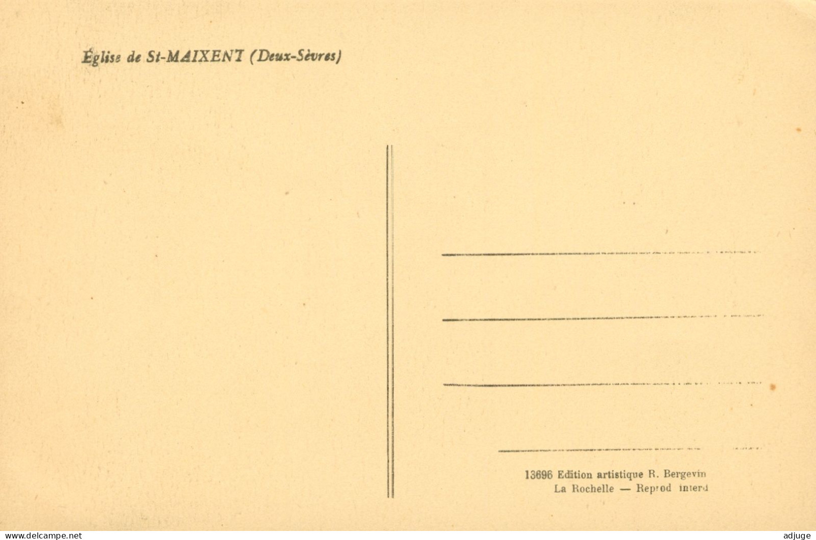 79- SAINT-MAIXENT _ L'Église - R. Bergevin, édition Artistique N° 13696 * TBE - Saint Maixent L'Ecole