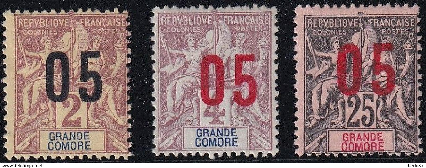 Grande Comore N°20A,21A,24A - Variété Chiffres Espacés - Neuf Sans Gomme - TB - Neufs