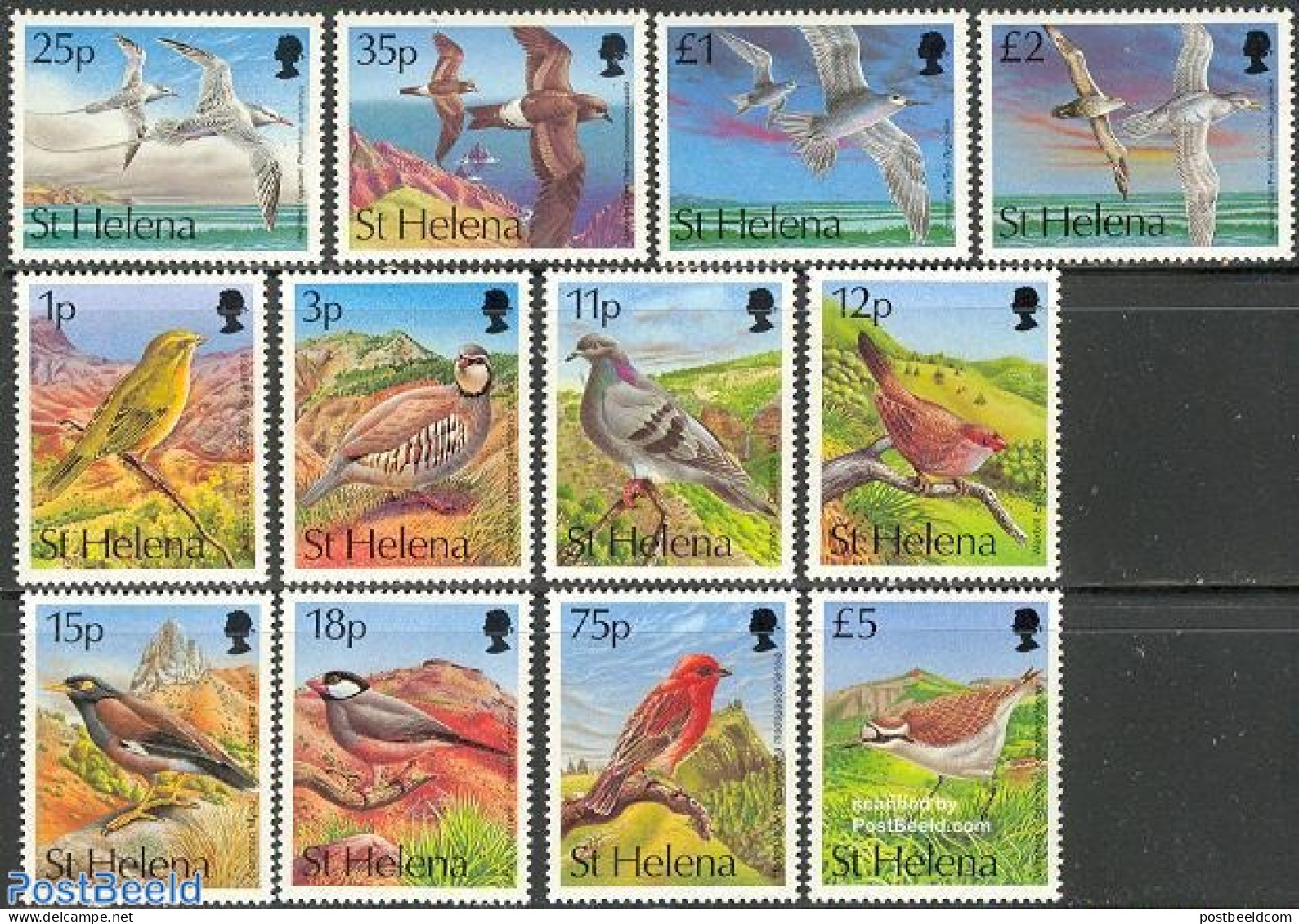 Saint Helena 1993 Definitives, Birds 12v, Mint NH, Nature - Birds - Pigeons - Sint-Helena