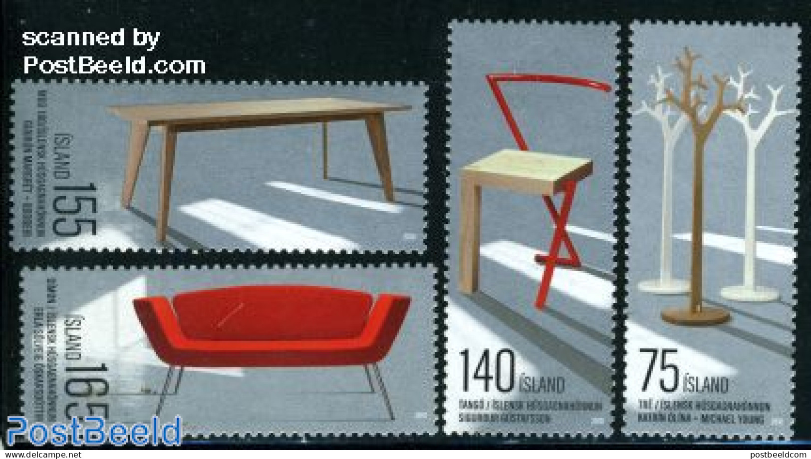 Iceland 2010 Furniture Design 4v, Mint NH, Art - Industrial Design - Nuovi