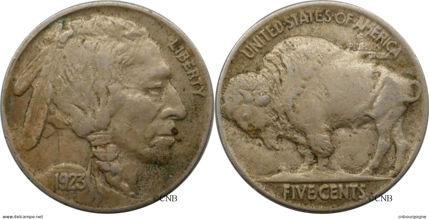 États-Unis - 5 Cents Buffalo 1923 - TTB/XF45 - Mon6424 - 1913-1938: Buffalo