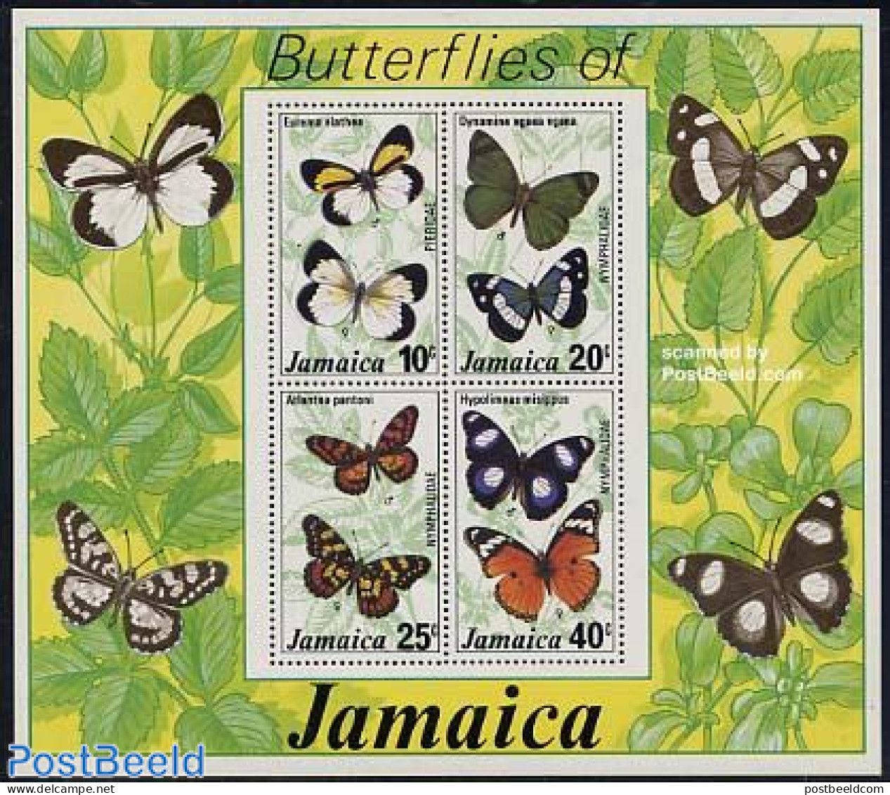 Jamaica 1977 Butterflies S/s, Mint NH, Nature - Butterflies - Giamaica (1962-...)