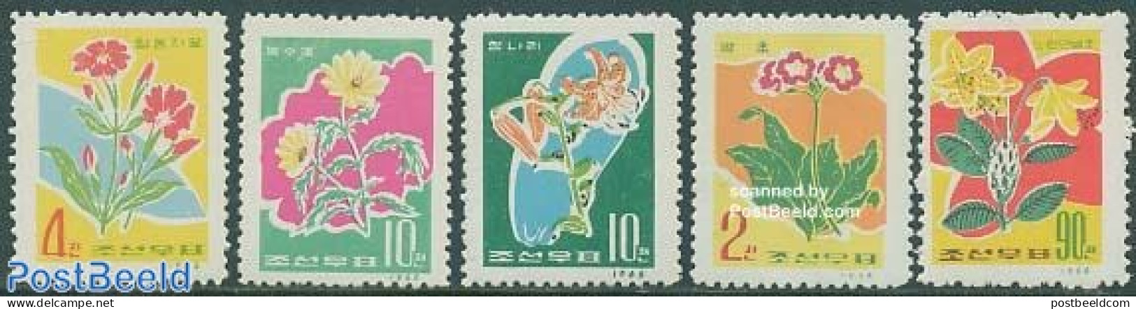 Korea, North 1966 Flowers 5v, Mint NH, Nature - Flowers & Plants - Korea, North