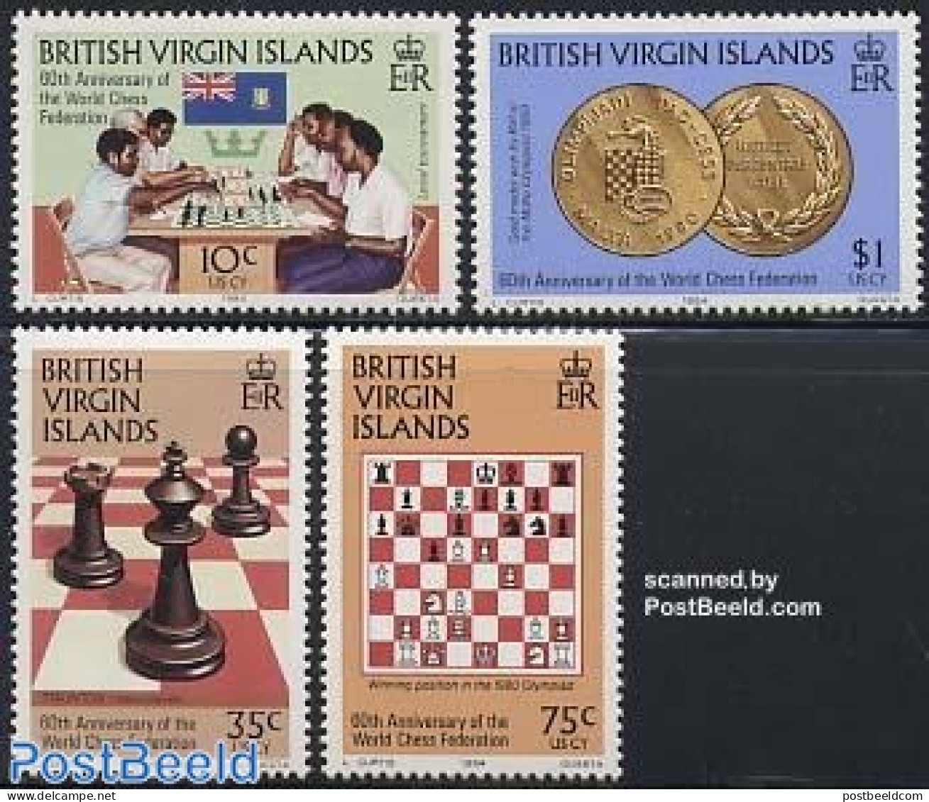 Virgin Islands 1984 World Chess Federation 4v, Mint NH, Sport - Chess - Scacchi