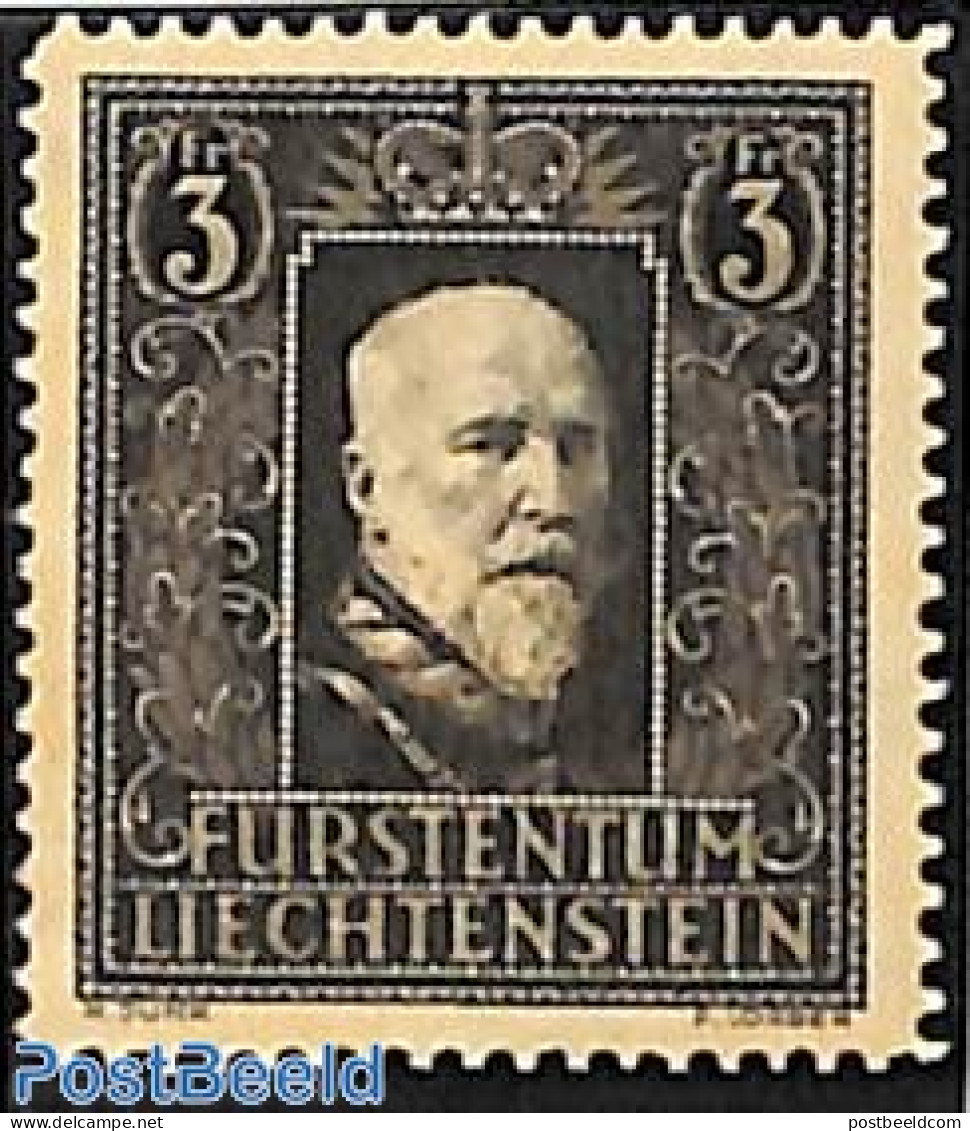 Liechtenstein 1938 Franz I 1v, Unused (hinged), History - Kings & Queens (Royalty) - Nuevos