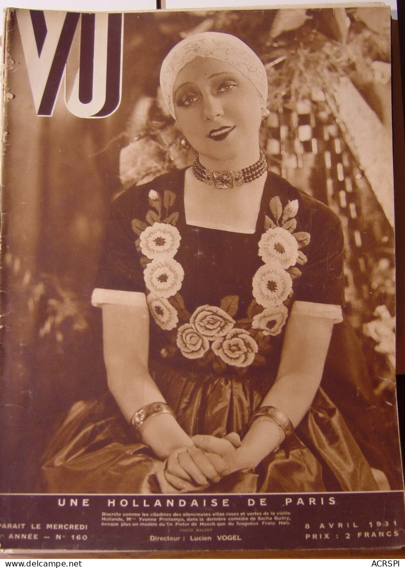 Revue VU N°160 Avril 1931  Yvonne PRINTEMPS Gerbault Music Hall Bosnie Sarajevo Mode Coiffure - 1900 - 1949