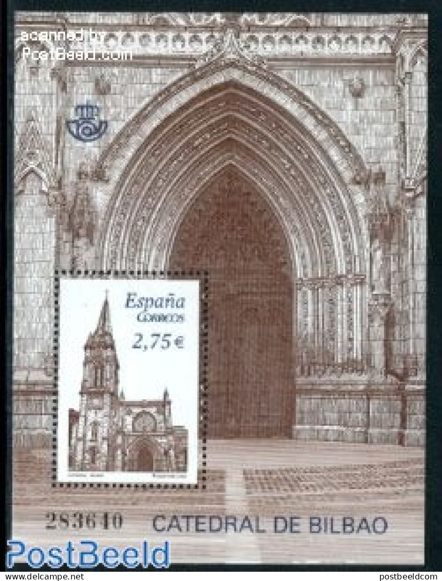 Spain 2010 Bilbao Cathedral S/s, Mint NH, Religion - Churches, Temples, Mosques, Synagogues - Ungebraucht