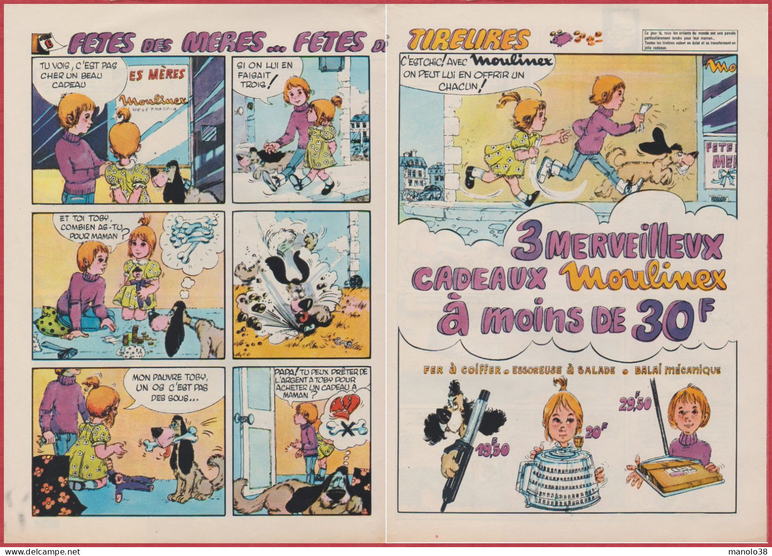 Moulinex. Fête Des Mères. 3 Cadeaux. Bande Dessinée. BD. 1971. - Publicités
