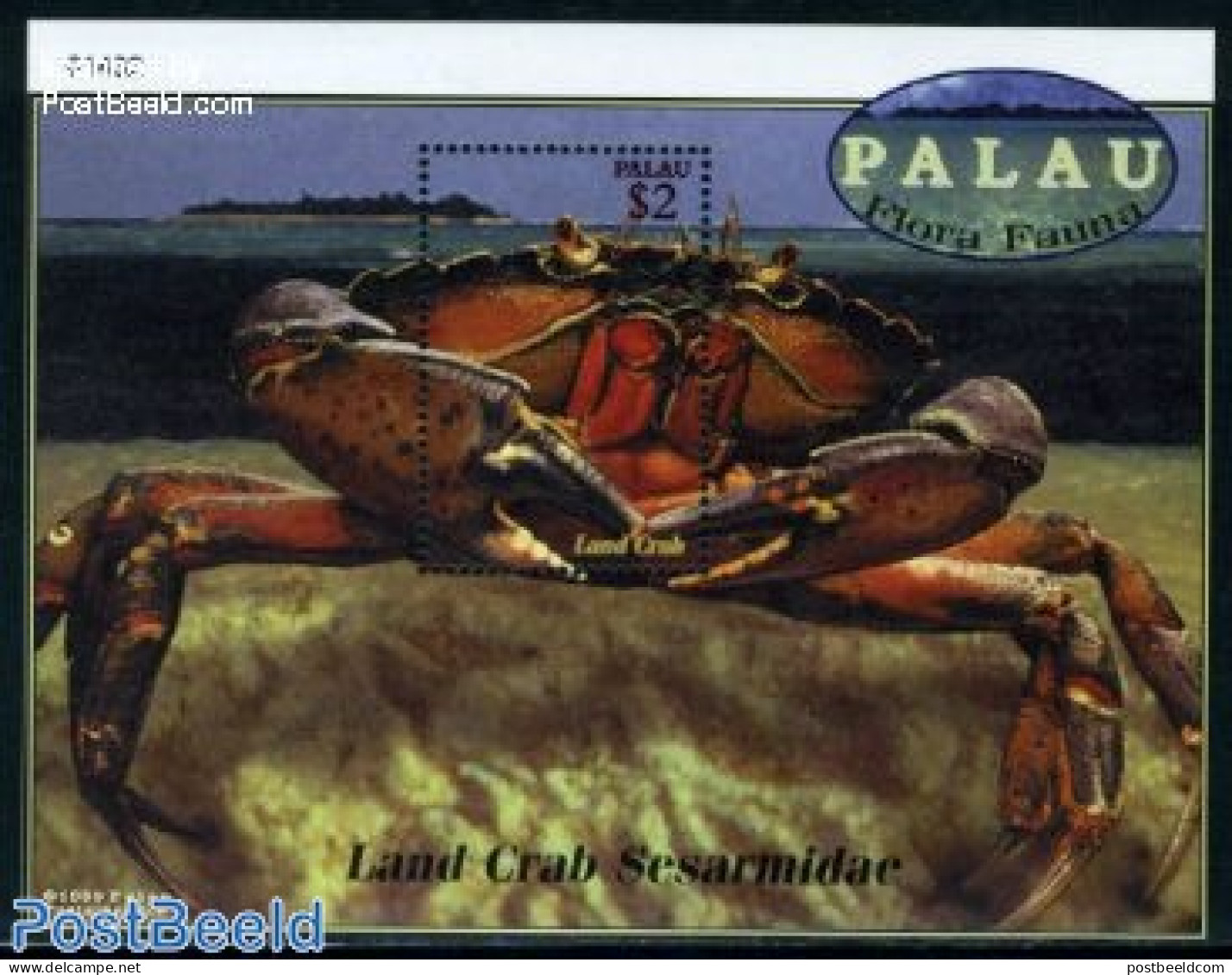 Palau 2000 Crab S/s, Mint NH, Nature - Shells & Crustaceans - Marine Life