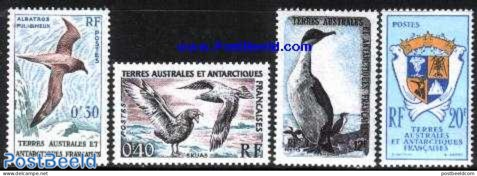 French Antarctic Territory 1959 Definitives 4v, Mint NH, History - Nature - Coat Of Arms - Birds - Ongebruikt