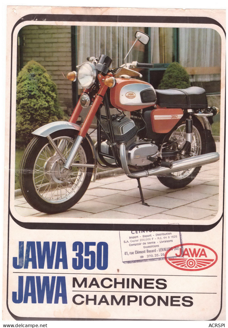 JAWA 350 Motokov PRAHA Tchecoslovaquie Moto Motorcycle Motocycletta - Publicidad