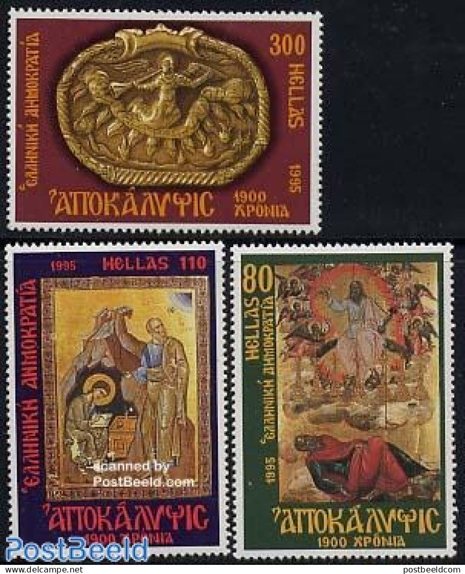 Greece 1995 John Apocalypse 3v, Mint NH, Religion - Religion - Unused Stamps
