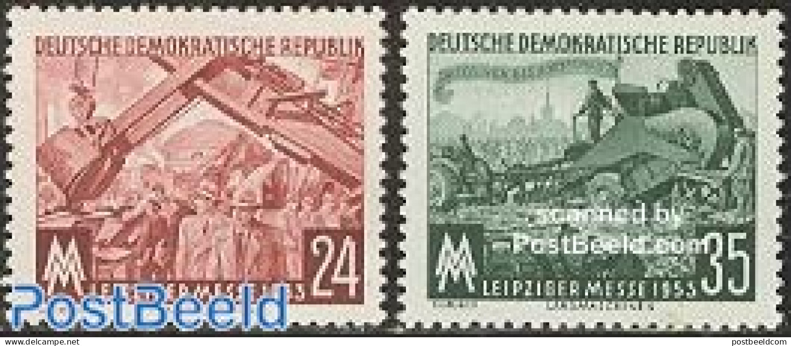 Germany, DDR 1953 Leipzig Autumn Fair 2v, Mint NH, Various - Agriculture - Ungebraucht