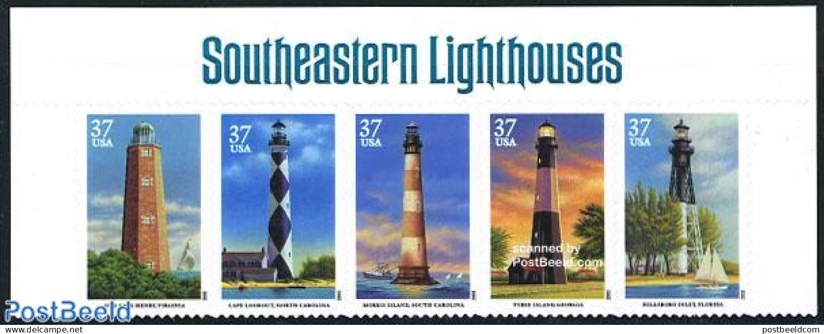 United States Of America 2003 Lighthouses 5v [::::] Cape Lookout Lower 37, Mint NH, Various - Lighthouses & Safety At .. - Neufs