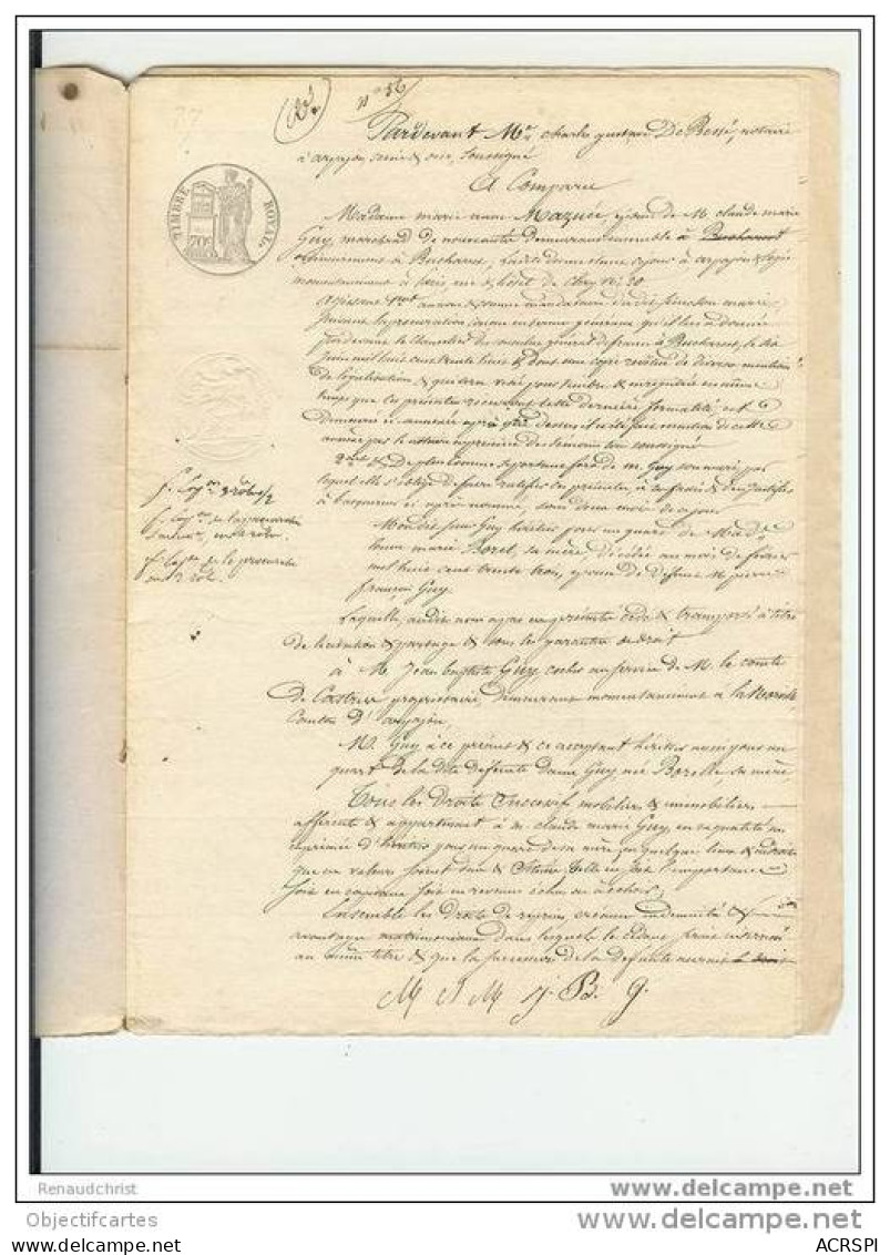 TRANSPORT De Droits Du 27 Novembre 1841 Le Document Comporte 3 Pages Manuscrites - Manuskripte