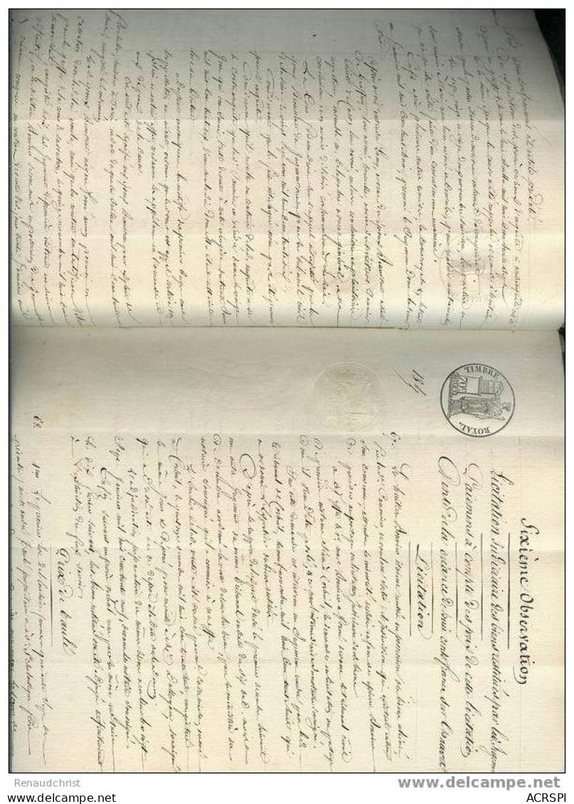 Etat Liquidatif  Bouvier Du 24 Janvier 1841 Le Document Comporte 38 Pages Manuscrites - Manoscritti