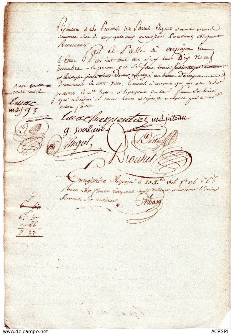 Bail Pour Location En 1806 - Manuscritos