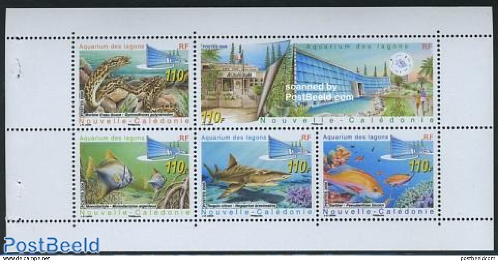 New Caledonia 2007 New Aquarium 5v M/s (from Booklet), Mint NH, Nature - Fish - Unused Stamps