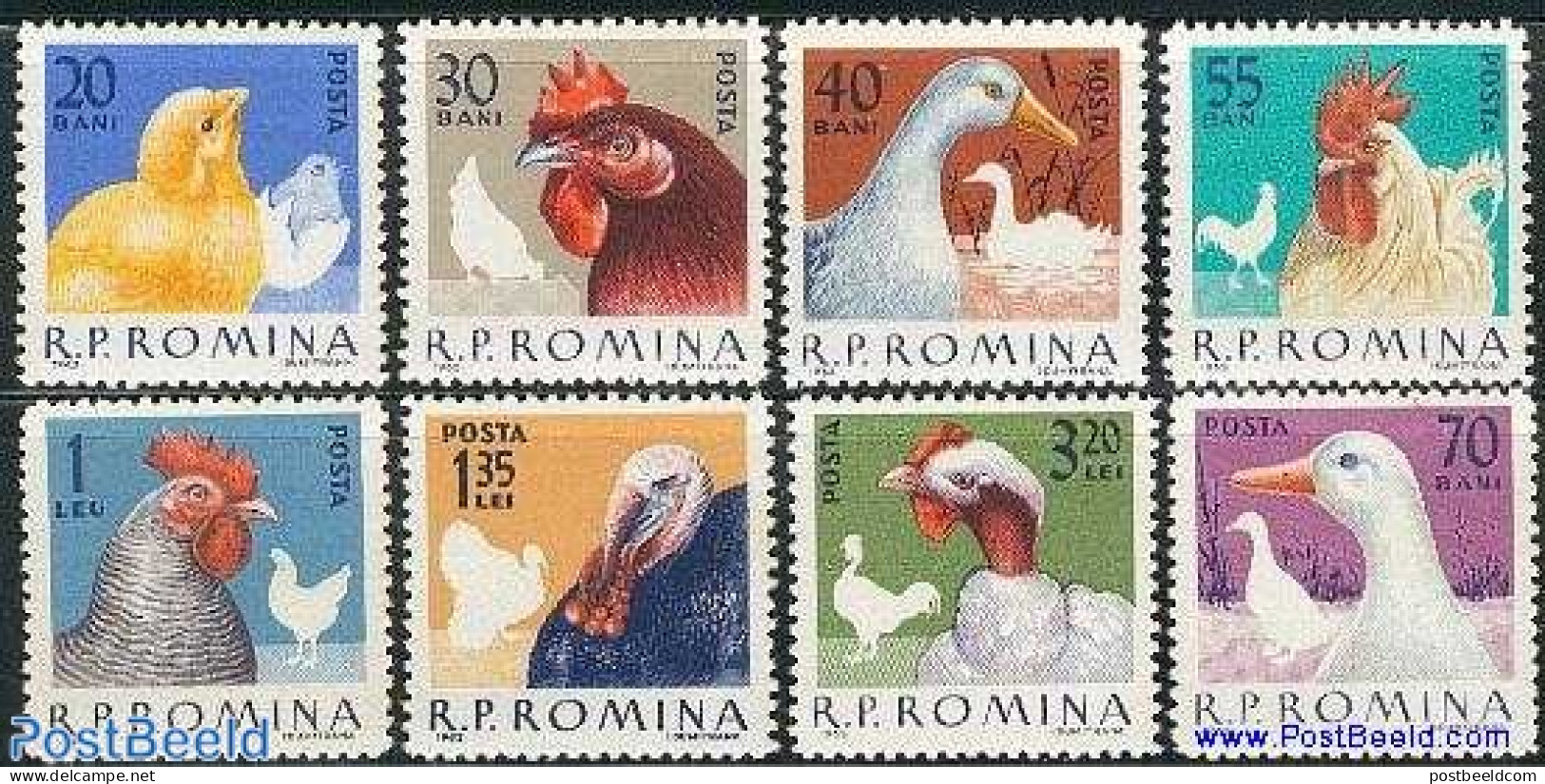 Romania 1963 Poultry 8v, Mint NH, Nature - Birds - Poultry - Geese - Nuevos