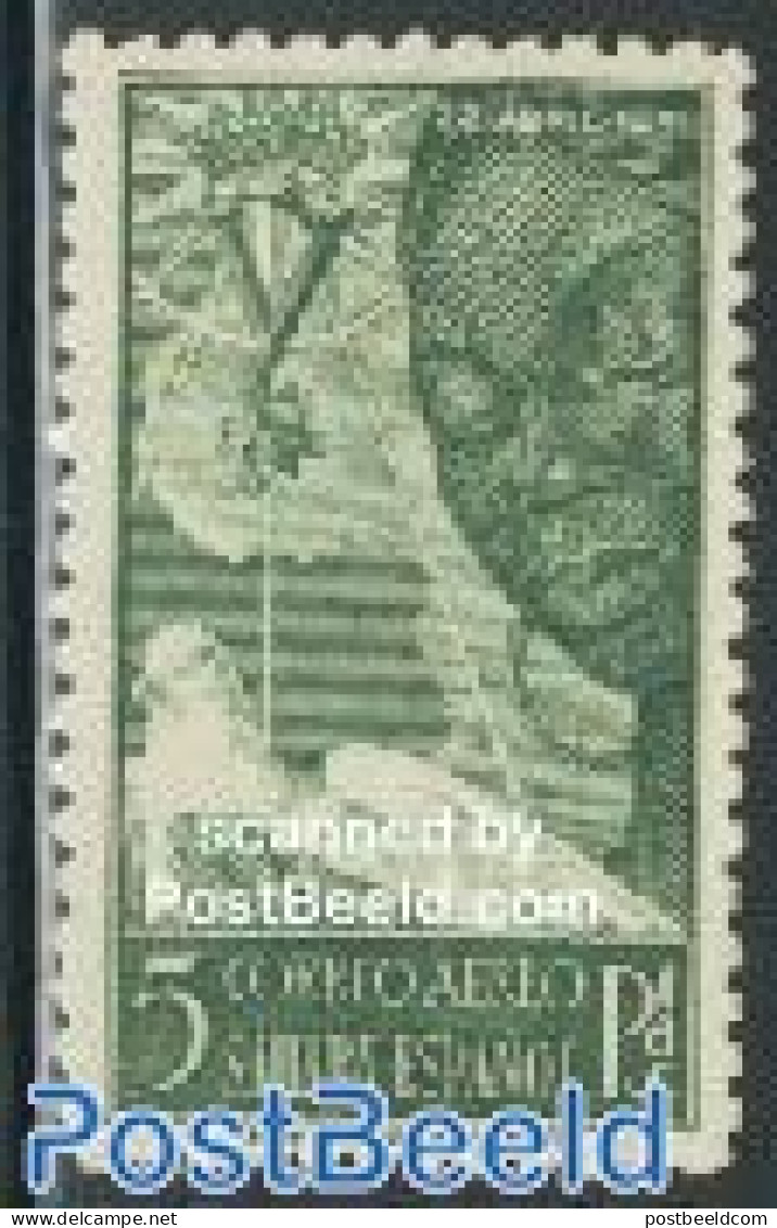 Spanish Sahara 1951 Queen Isabella I 1v, Mint NH, Nature - Various - Birds - Maps - Aardrijkskunde