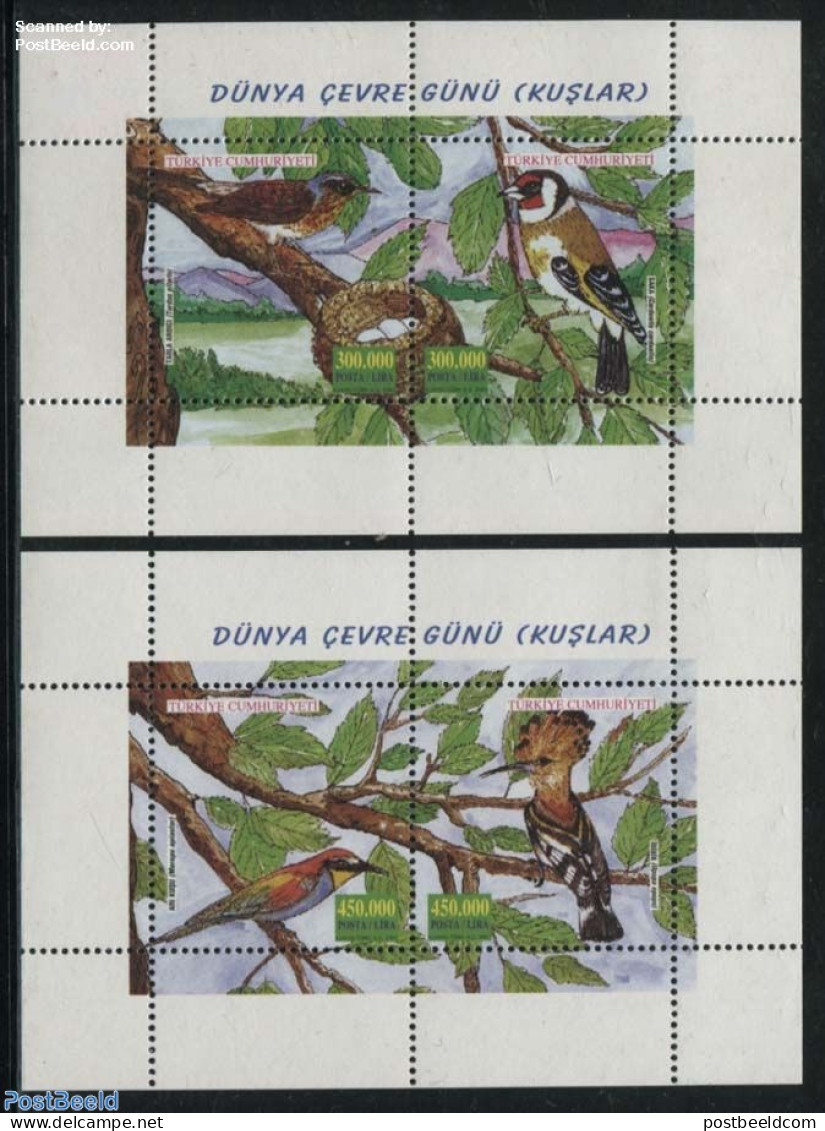 Türkiye 2001 Birds 2 S/s, Mint NH, Nature - Birds - Sonstige & Ohne Zuordnung