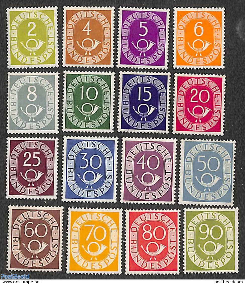 Germany, Federal Republic 1951 Definitives 16v, Mint NH - Unused Stamps