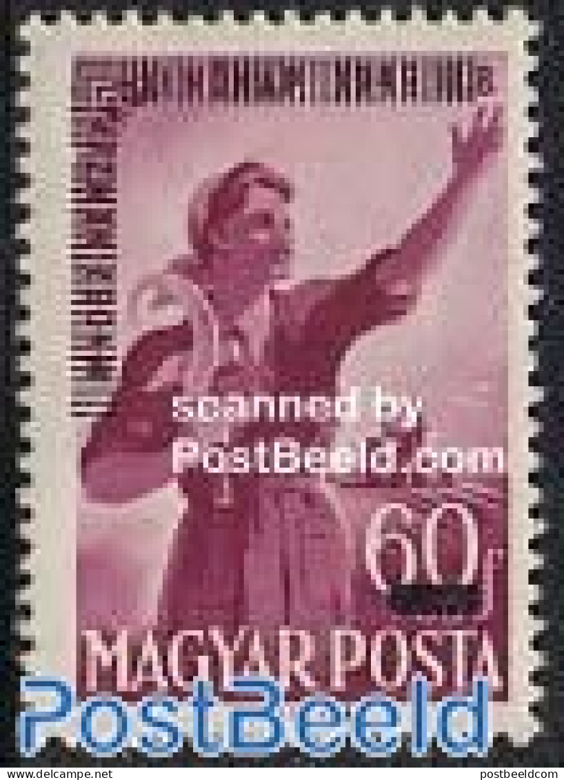 Hungary 1952 Budapest Exposition Overprint 1v, Mint NH, Various - Philately - Agriculture - Ongebruikt