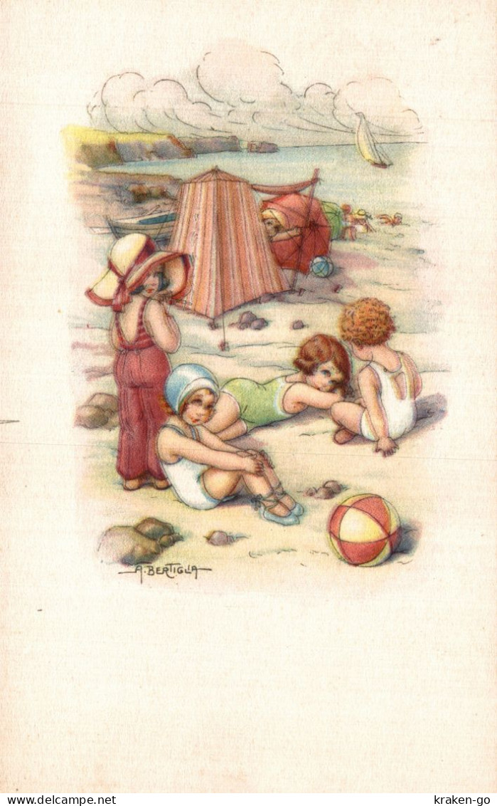 A. BERTIGLIA - Bambini In Riva Al Mare - NV - #127 - Bertiglia, A.