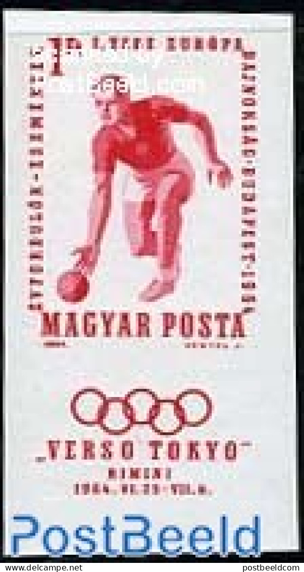 Hungary 1964 Bowling 1v With Tab Imperforated, Mint NH, Sport - Olympic Games - Nuevos