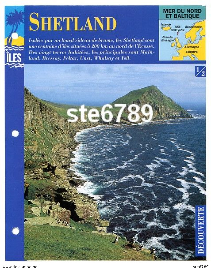 ILE SHETLAND  1/2 Série Iles Mer Du Nord Et Baltique  Géographie  Découverte Fiche Dépliante - Géographie