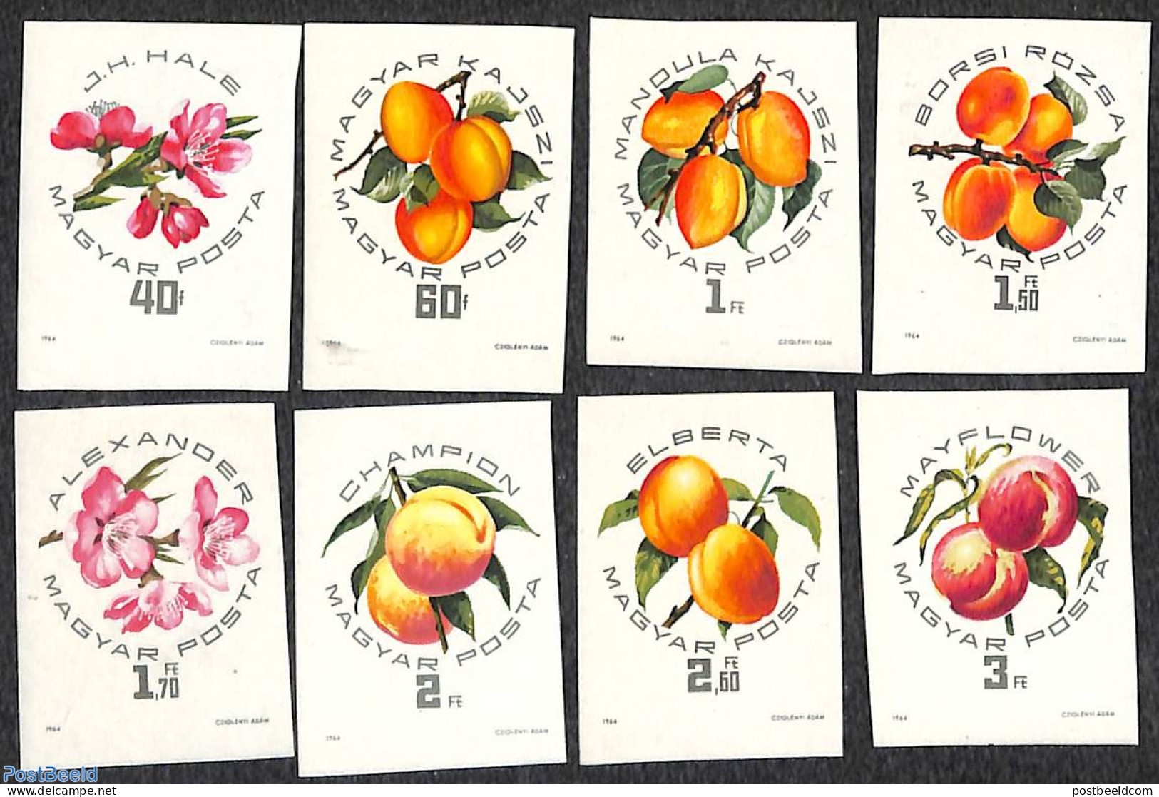 Hungary 1964 Fruits 8v Imperforated, Mint NH, Nature - Flowers & Plants - Fruit - Ungebraucht