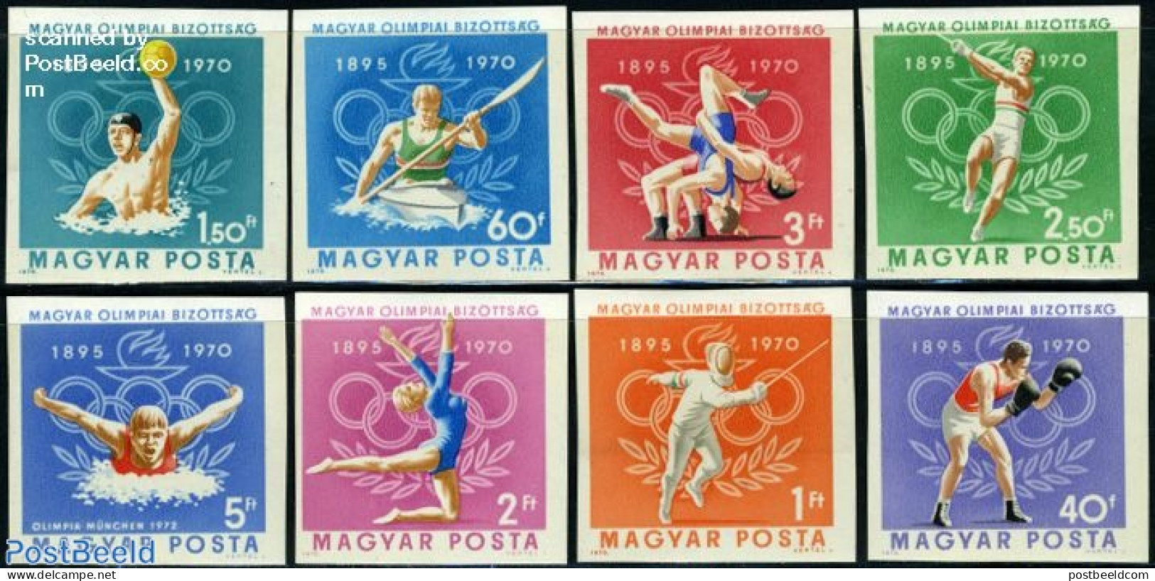 Hungary 1970 Olympic Committee 8v Imperforated, Mint NH, Sport - Boxing - Fencing - Olympic Games - Neufs