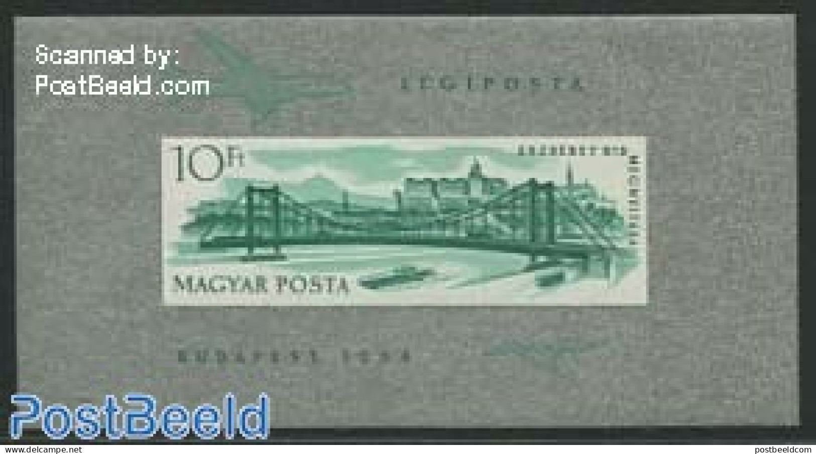 Hungary 1964 Elisabeth Bridge S/s Imperforated, Mint NH, Transport - Ships And Boats - Art - Bridges And Tunnels - Ungebraucht