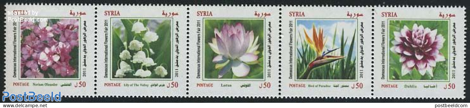 Syria 2011 Flowers 5v [::::], Mint NH, Nature - Flowers & Plants - Syrie