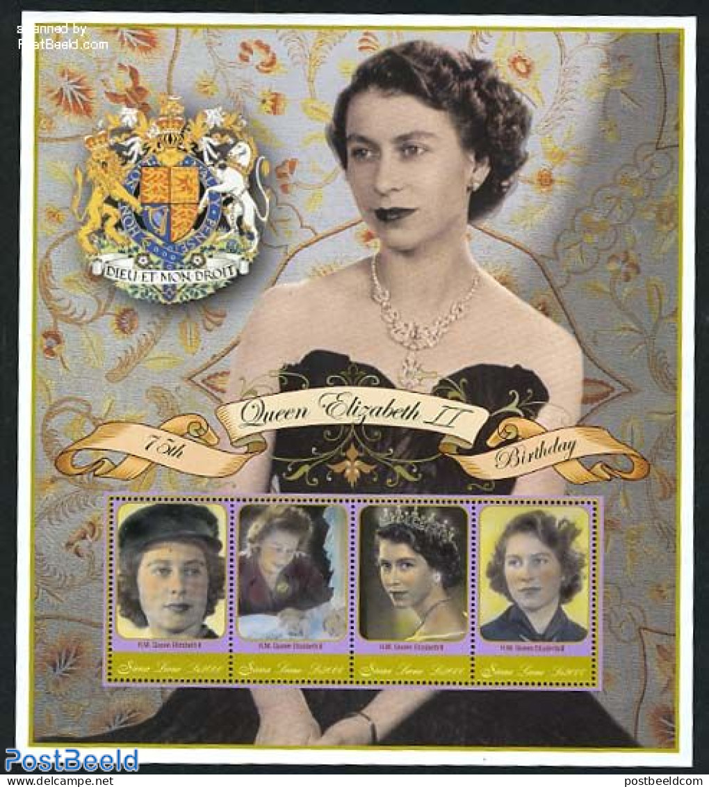 Sierra Leone 2001 Elizabeth II 75th Birthday 4v M/s, Mint NH, History - Kings & Queens (Royalty) - Koniklijke Families