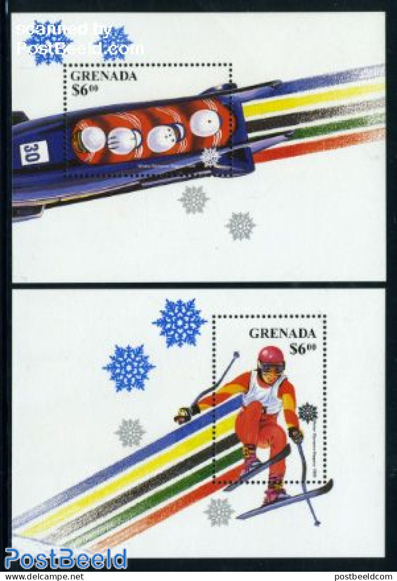 Grenada 1997 Olympic Winter Games 2 S/s, Mint NH, Sport - (Bob) Sleigh Sports - Olympic Winter Games - Skiing - Winter (Other)