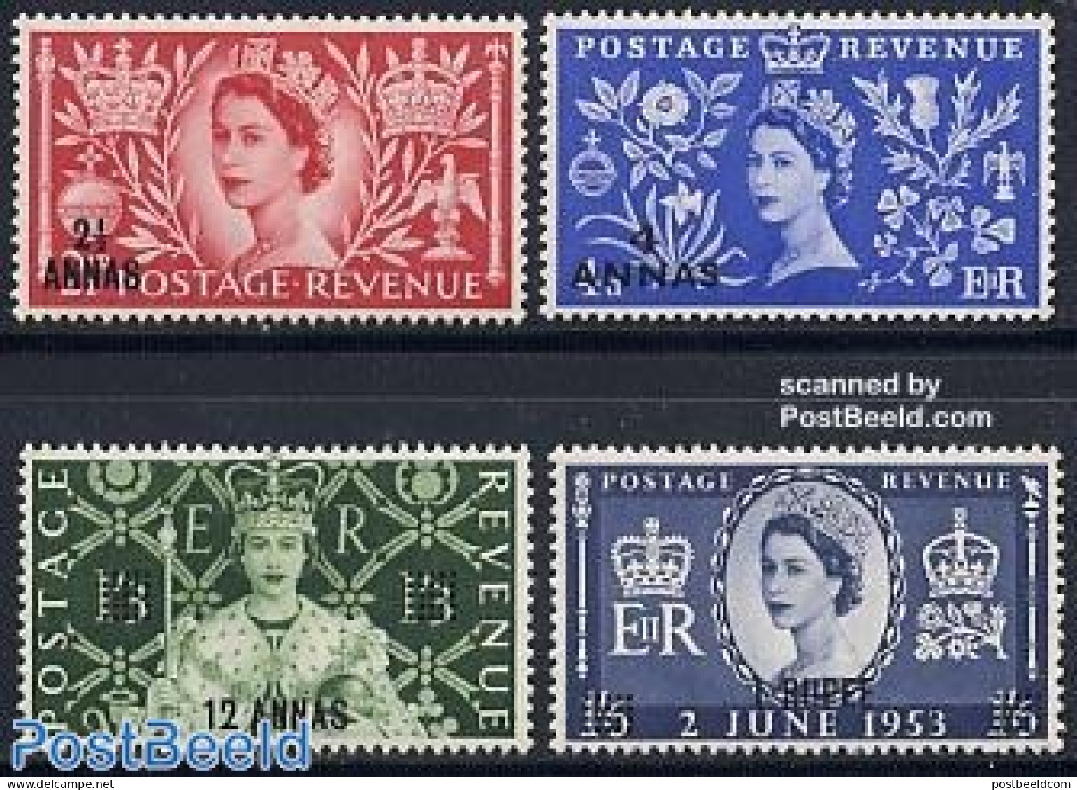 Oman 1953 Coronation 4v, Mint NH, History - Kings & Queens (Royalty) - Koniklijke Families