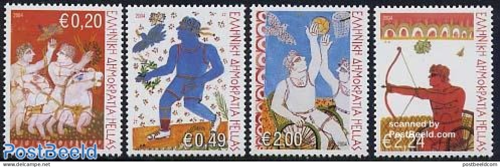 Greece 2004 Paralympics 4v, Mint NH, Health - Nature - Sport - Disabled Persons - Horses - Basketball - Shooting Sport.. - Unused Stamps
