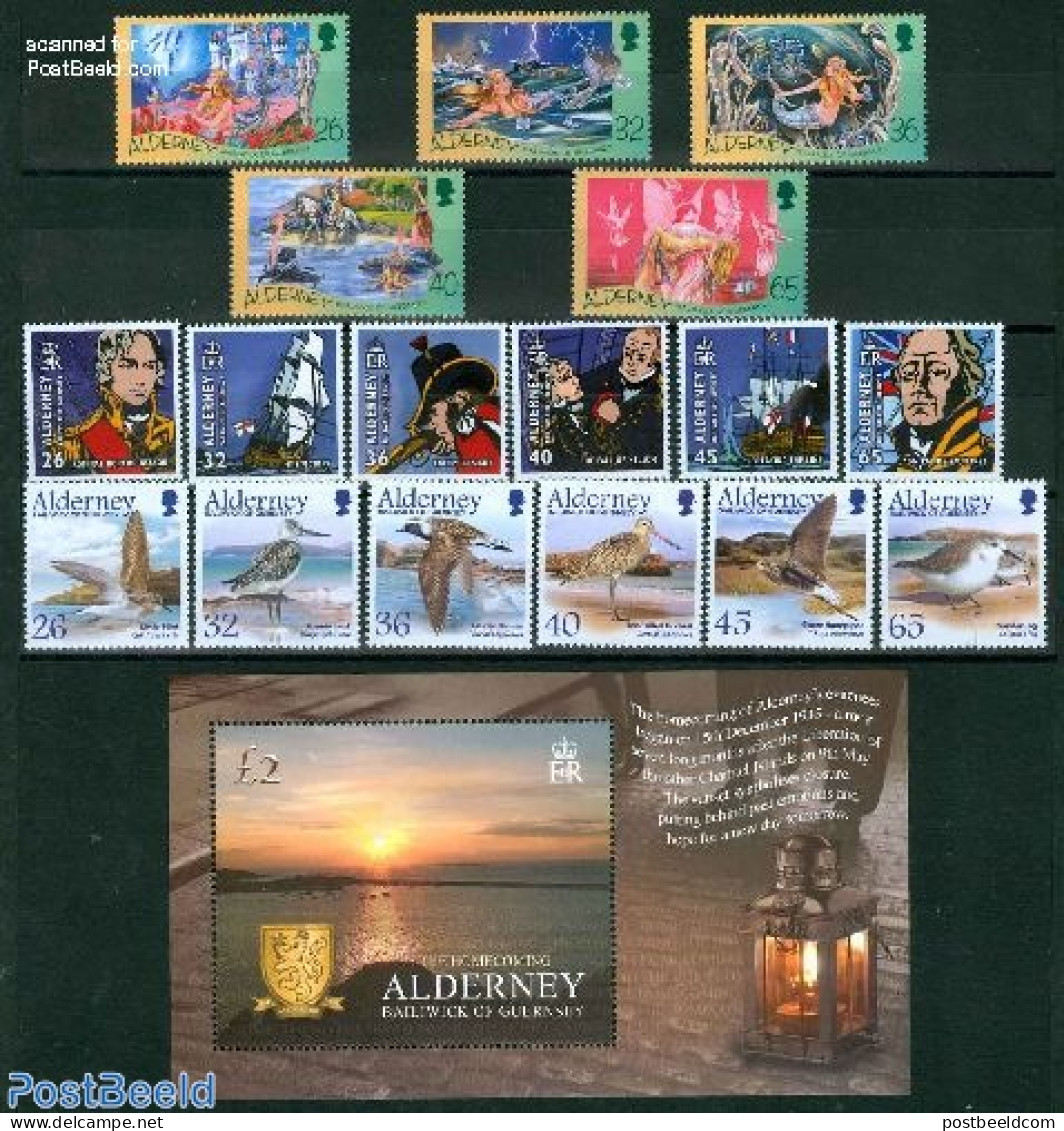 Alderney 2005 Yearset 2005, Complete, 17v + 1s/s, Mint NH, Various - Yearsets (by Country) - Non Classés