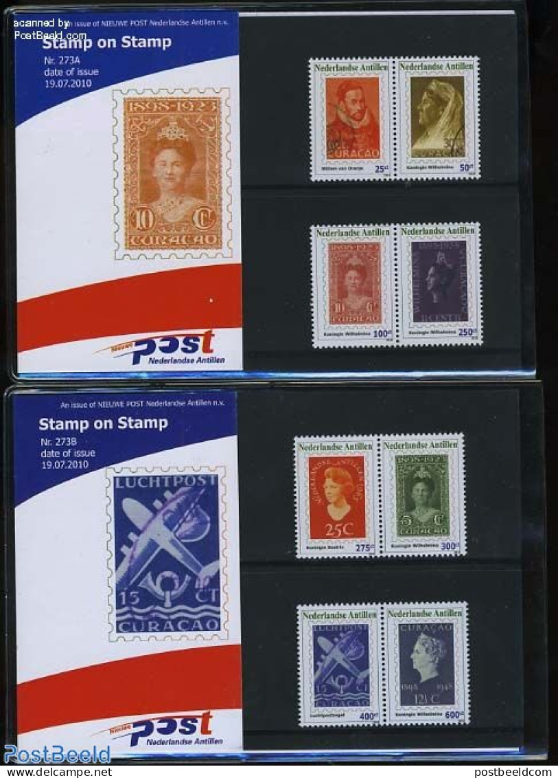 Netherlands Antilles 2010 Stamps, Presentation Pack 273A+B, Mint NH, Stamps On Stamps - Timbres Sur Timbres