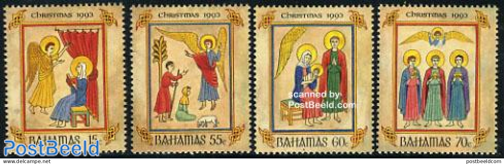 Bahamas 1993 Christmas 4v, Mint NH, Religion - Angels - Christmas - Christentum