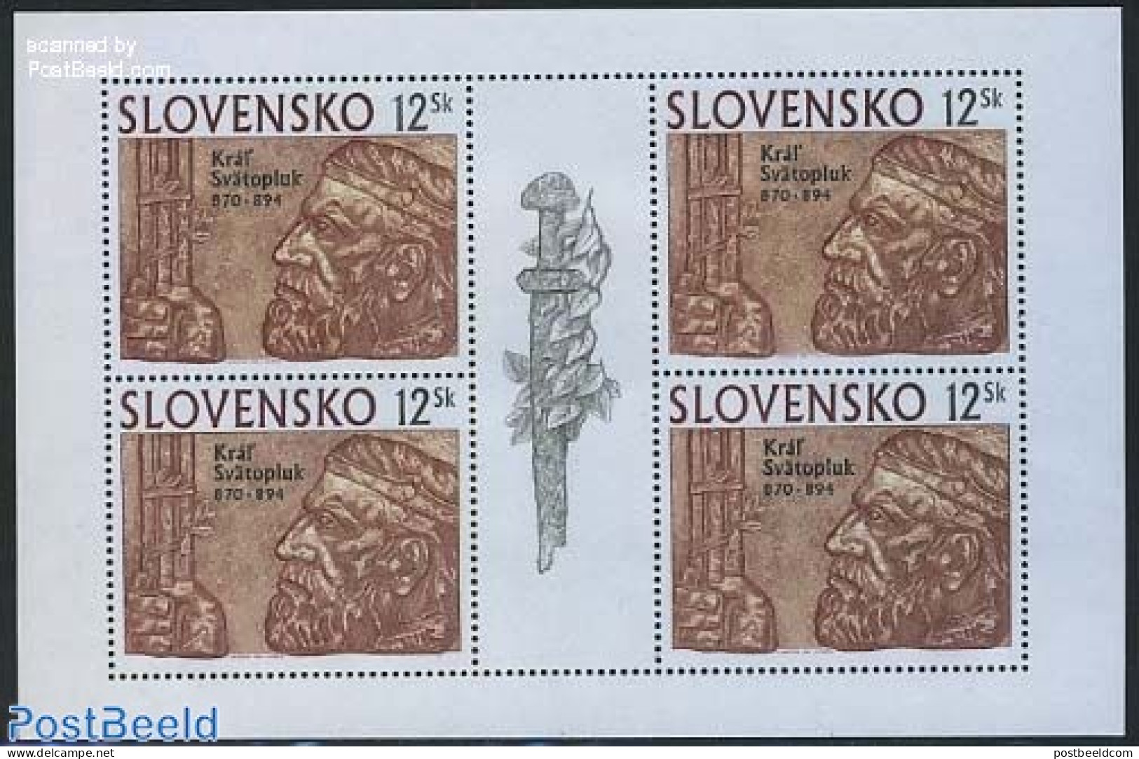 Slovakia 1994 King Swatopluk M/s, Mint NH, History - Kings & Queens (Royalty) - Ungebraucht