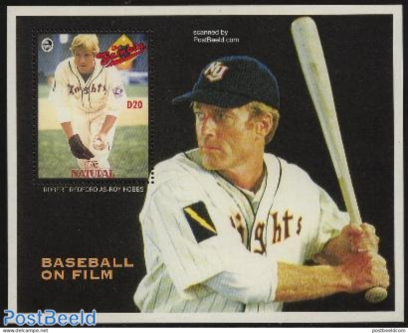 Gambia 1993 The Natural S/s, Mint NH, Performance Art - Sport - Movie Stars - Baseball - Sport (other And Mixed) - Acteurs