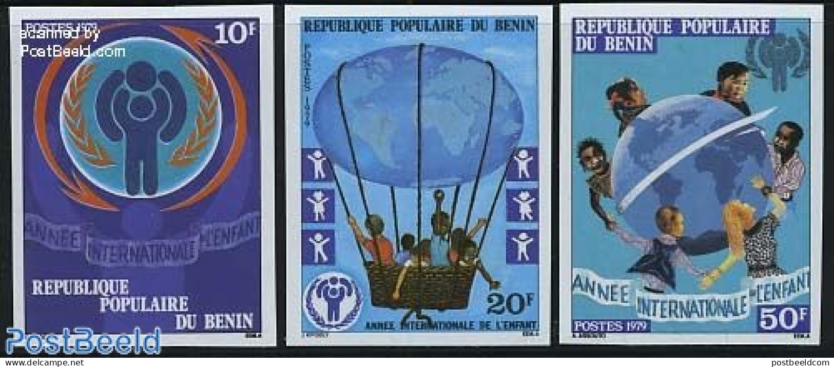 Benin 1979 Year Of The Child 3v Imperforated, Mint NH, Transport - Various - Balloons - Globes - Year Of The Child 1979 - Nuevos