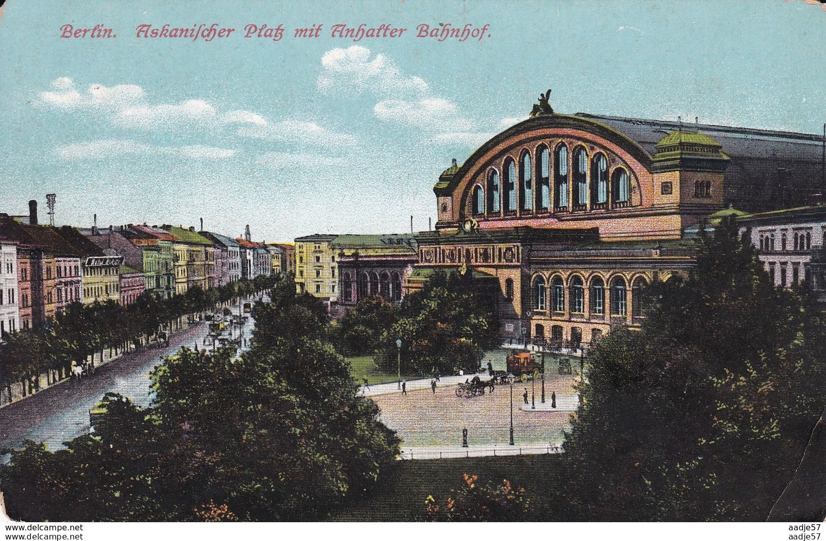 Berlin Askanifcher Platz Mit Anhalter Bahnhof 1913 - Estaciones Sin Trenes