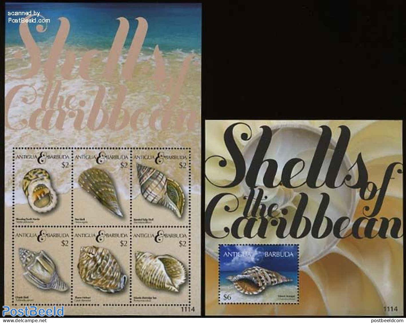 Antigua & Barbuda 2011 Shells 2 S/s, Mint NH, Nature - Shells & Crustaceans - Marine Life