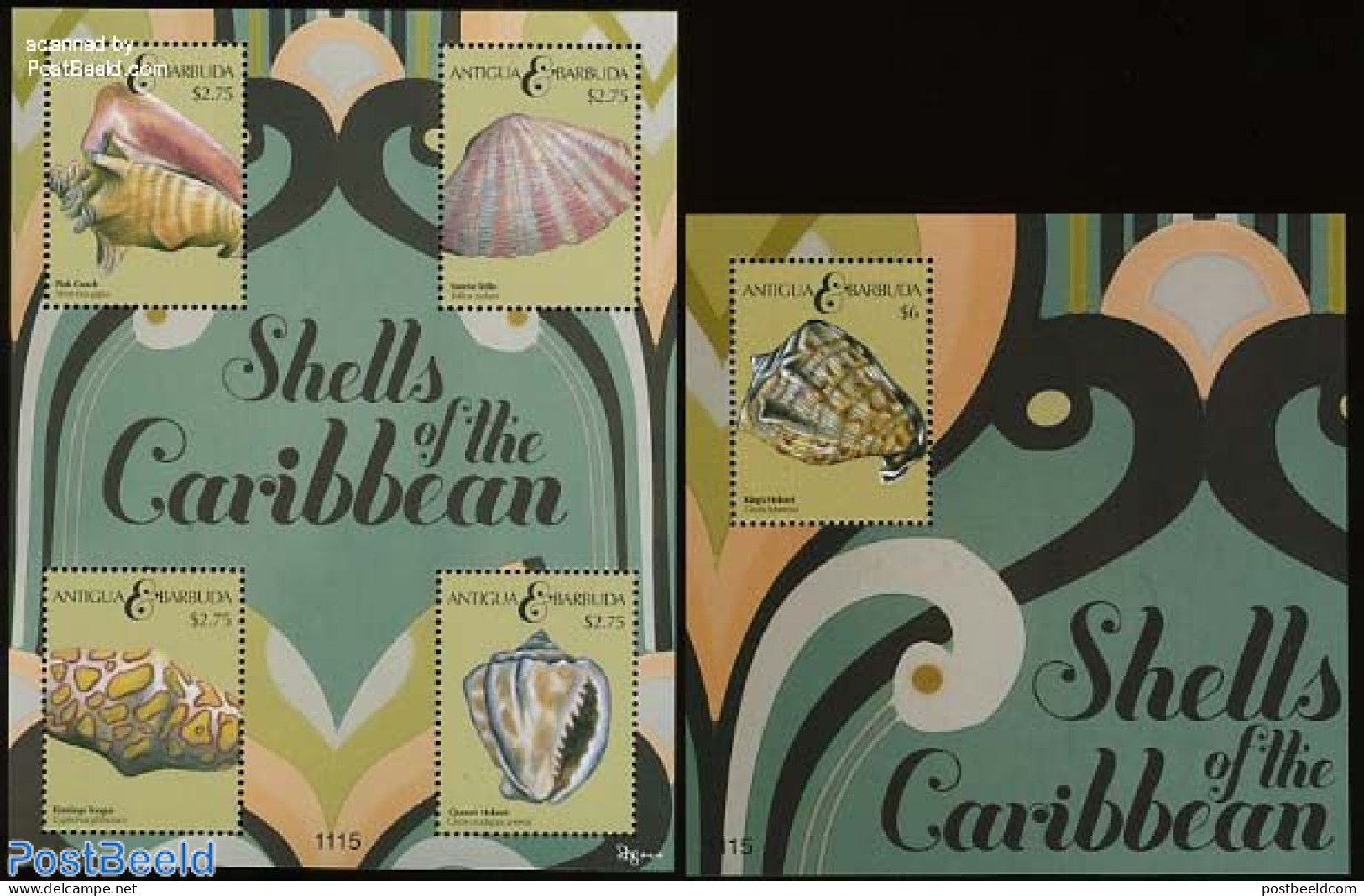 Antigua & Barbuda 2011 Shells 2 S/s, Mint NH, Nature - Shells & Crustaceans - Marine Life