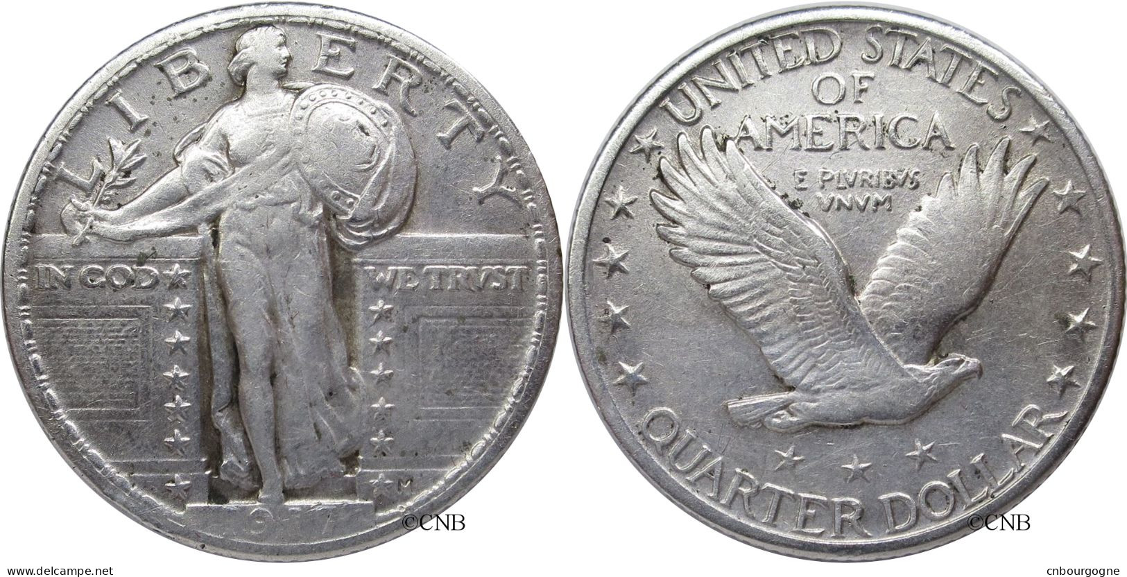 États-Unis - Quarter Dollar Standing Liberty 2° 1917 - TTB/XF45 - Mon3698 - 1916-1930: Standing Liberty (Liberté Debout)