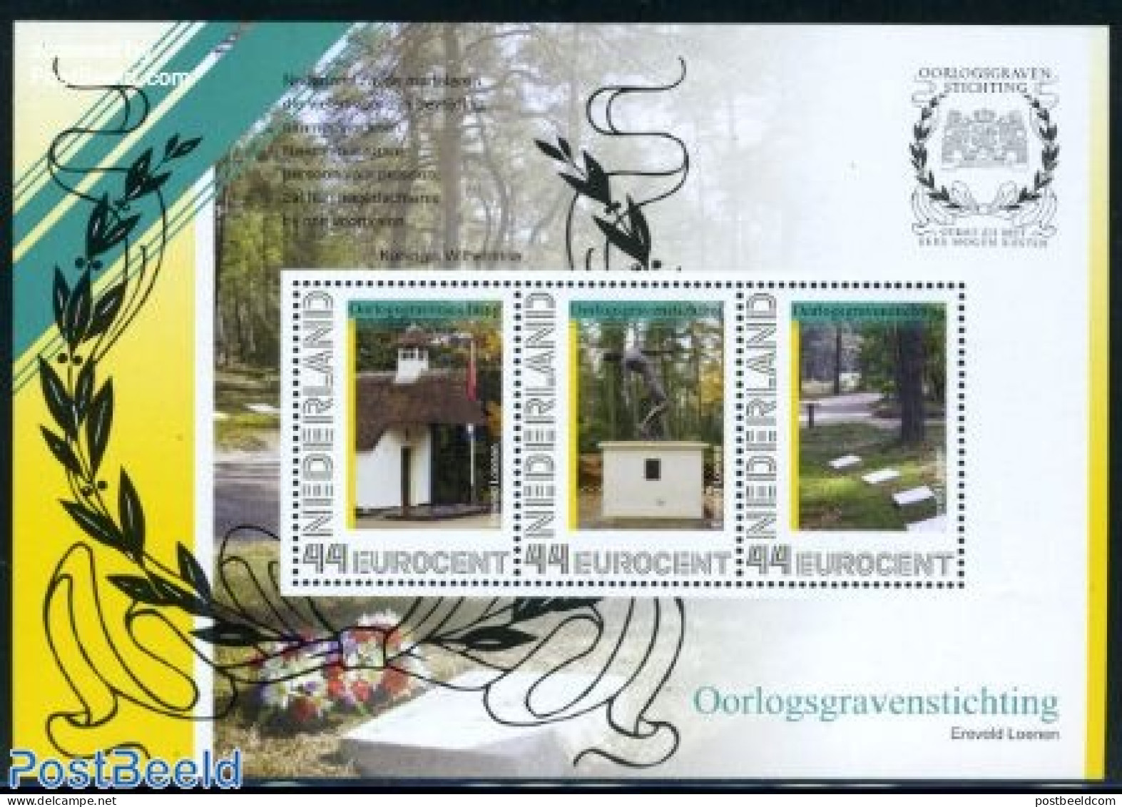 Netherlands - Personal Stamps TNT/PNL 2010 Oorlogsgravenstichting 3v M/s, Mint NH, History - World War II - Art - Scul.. - Guerre Mondiale (Seconde)