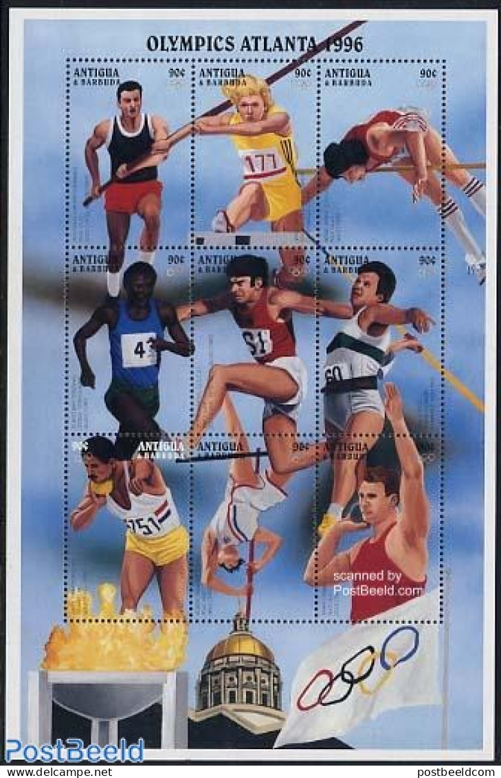 Antigua & Barbuda 1996 Olympic Games 9v M/s, Wolfgang Nordwig, Mint NH, Sport - Athletics - Olympic Games - Leichtathletik